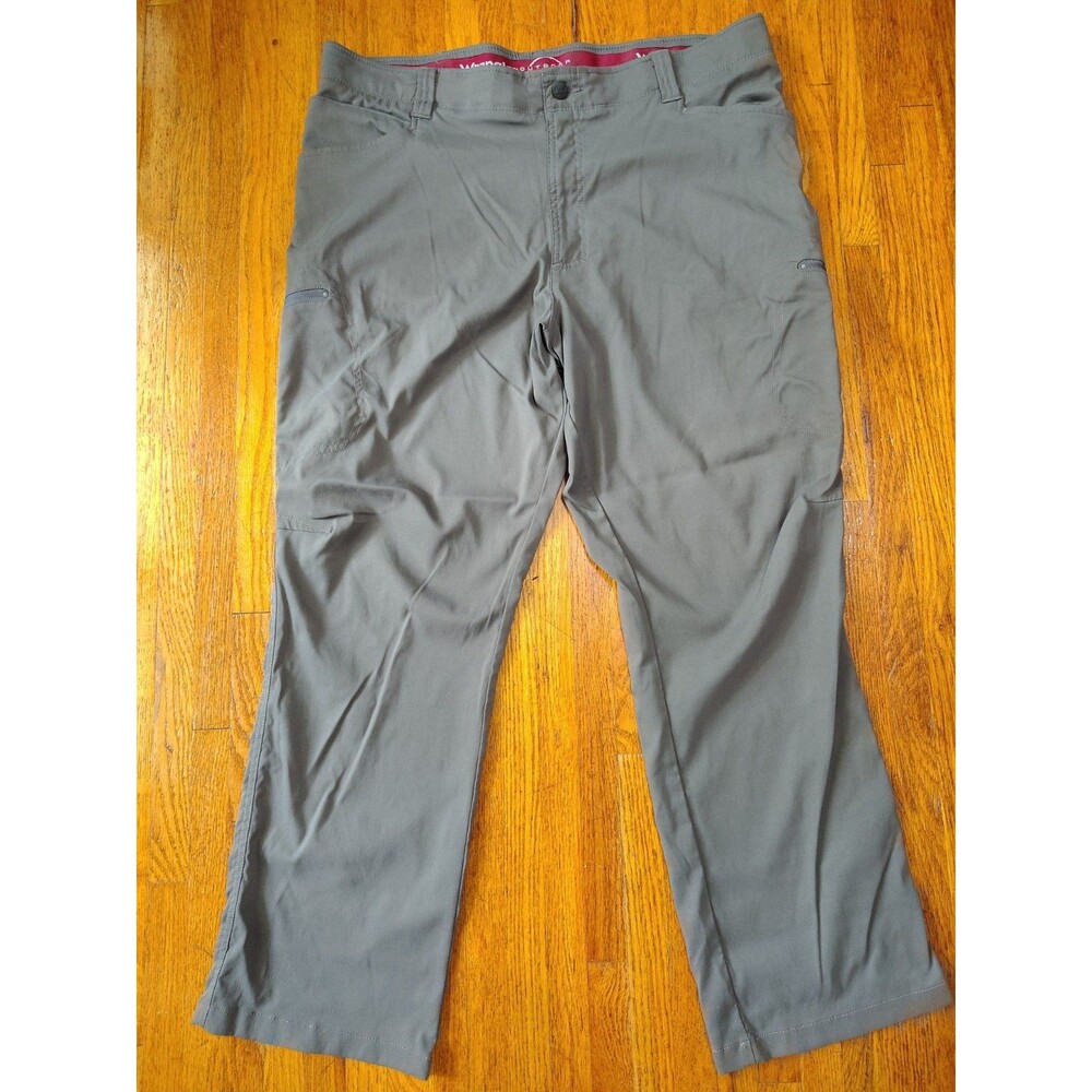 Wrangler Mens Utility Pants 40x30 Grey Flat Front Straight Leg Work Outdoor ATG